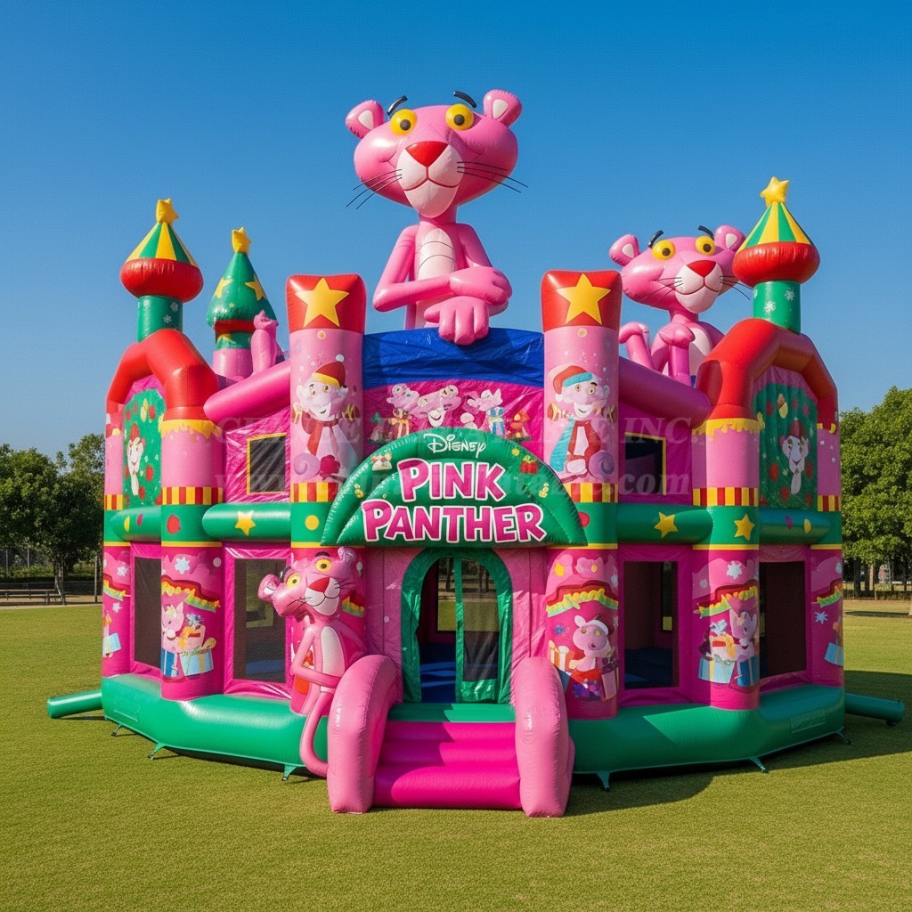 T2-8607 Pink Panther Inflatable Castle