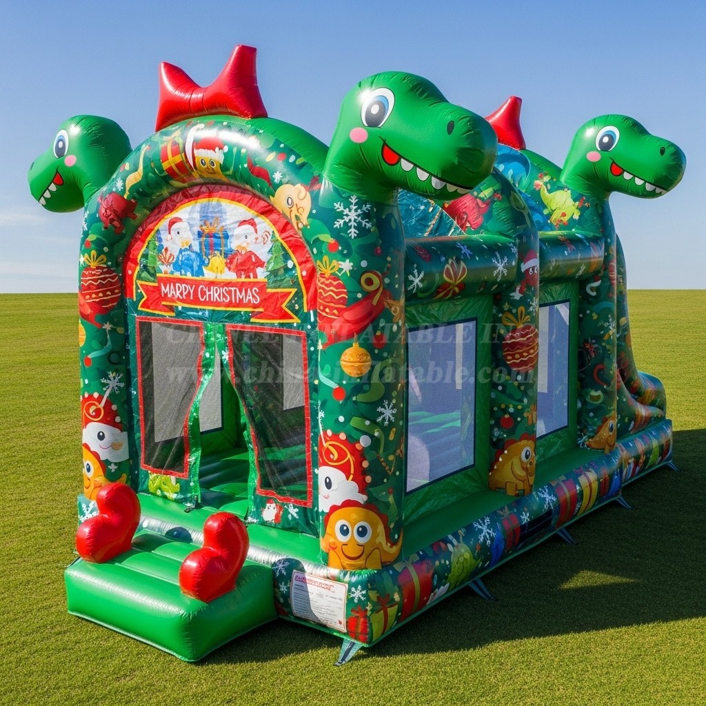 T2-8620 Christmas Dinosaur Inflatable Bouncer