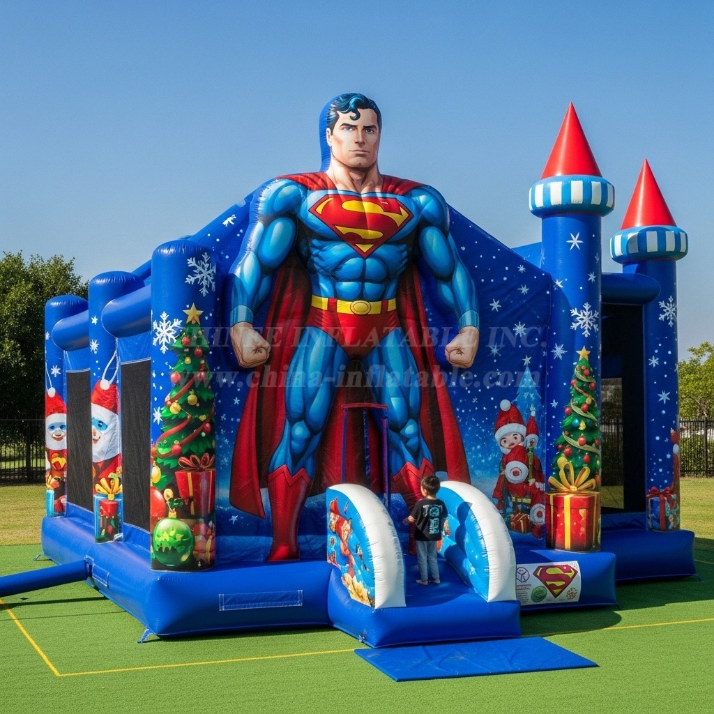 T2-8644 Superman Theme Inflatable Bouncer