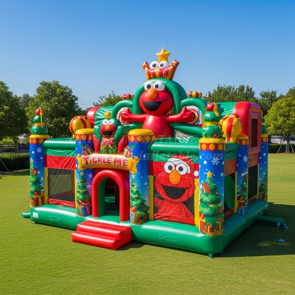 T2-8648 Tickle Me Elmo Christmas Theme Inflatable Combo