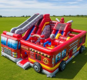 T6-6437 Firetruck Theme Inflatable Funcity