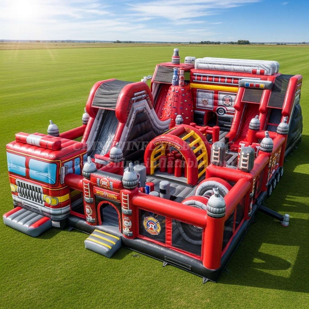 T6-6438 Firetruck Theme Inflatable Funcity