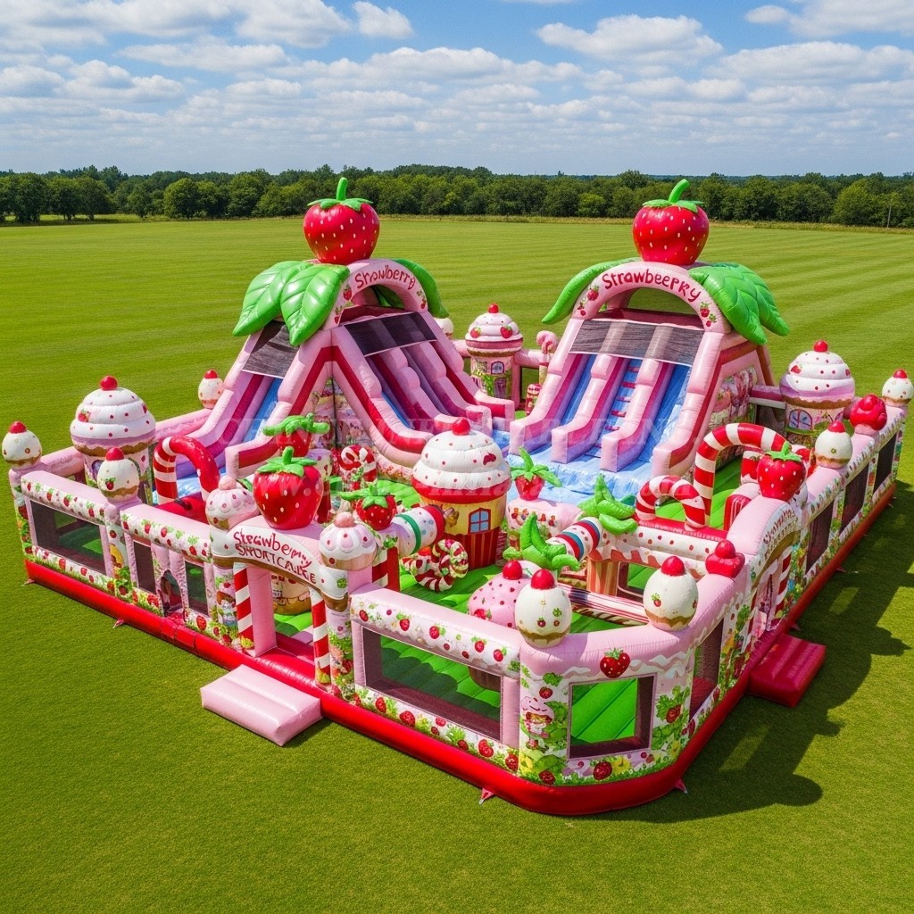 T6-6593 Strawberry Shortcake Theme Inflatable Funcity