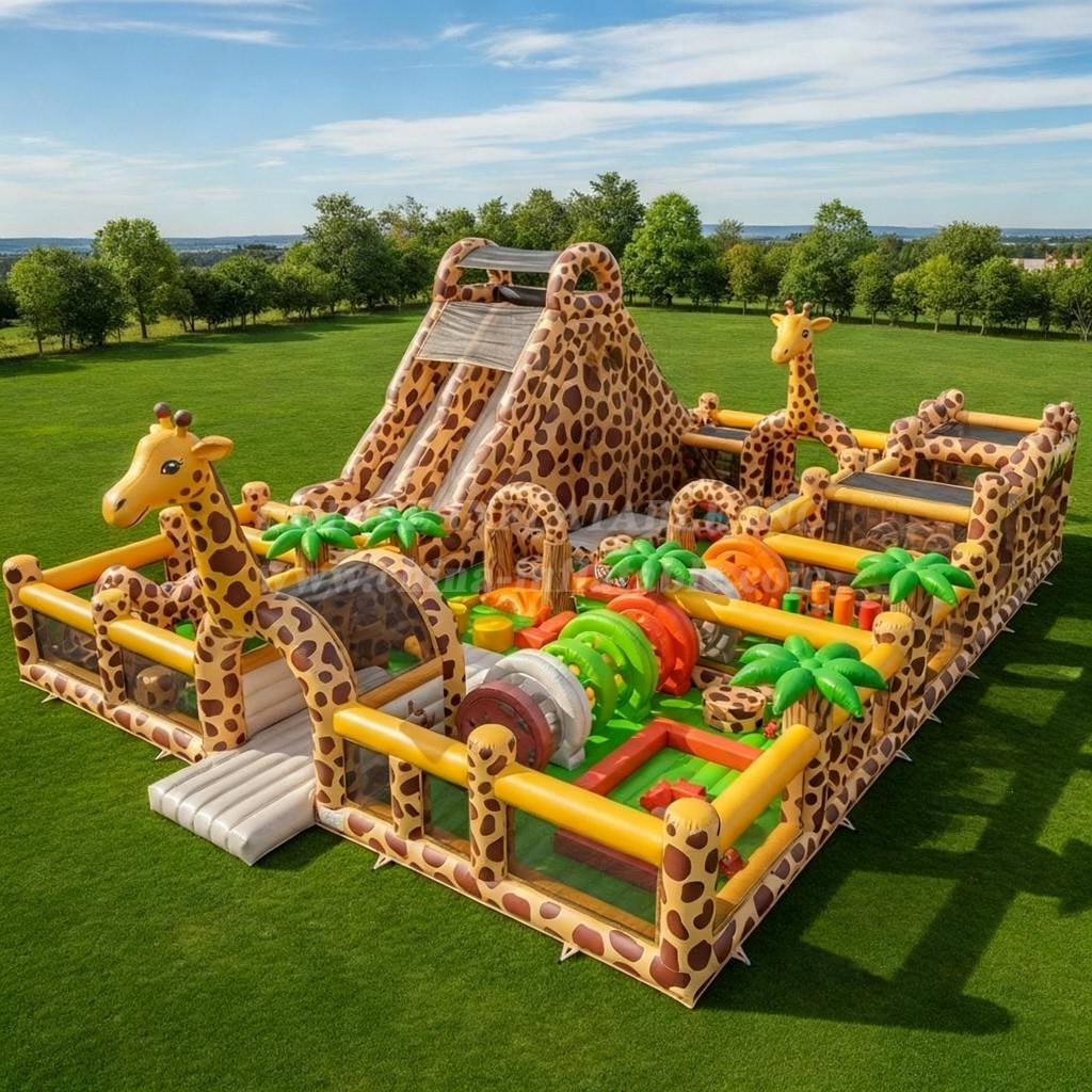 T6-6727 Giraffe Theme Inflatable Park