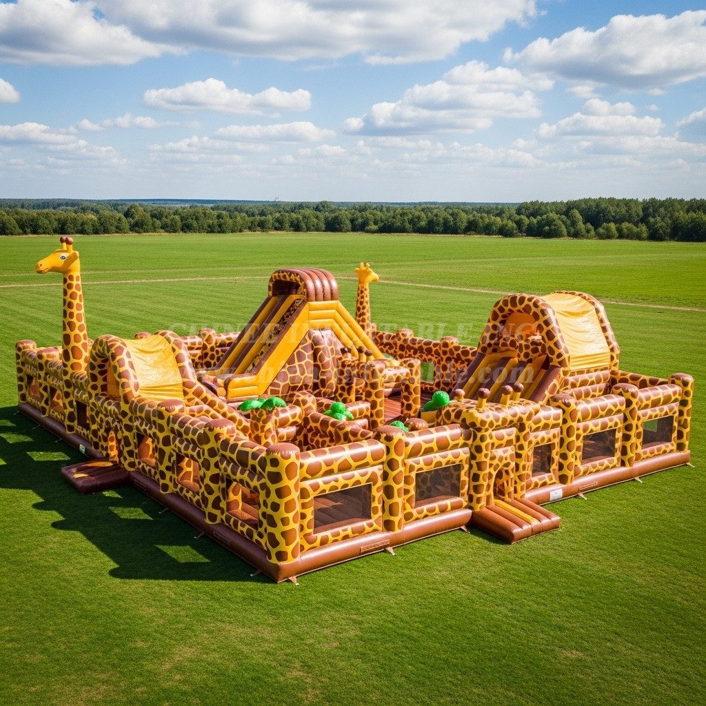 T6-6732 Giraffe Theme Inflatable Park