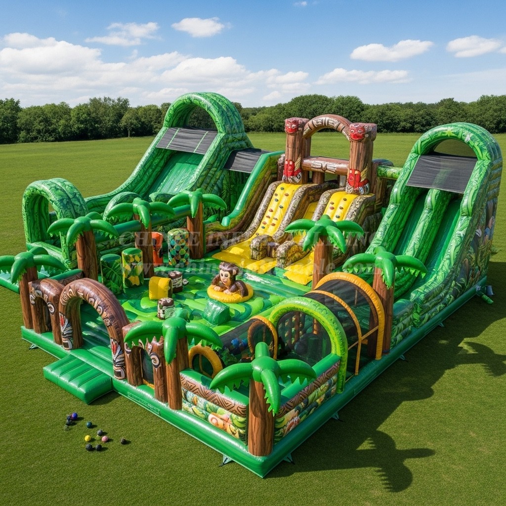 T6-6745 Jungle Theme Inflatable Park