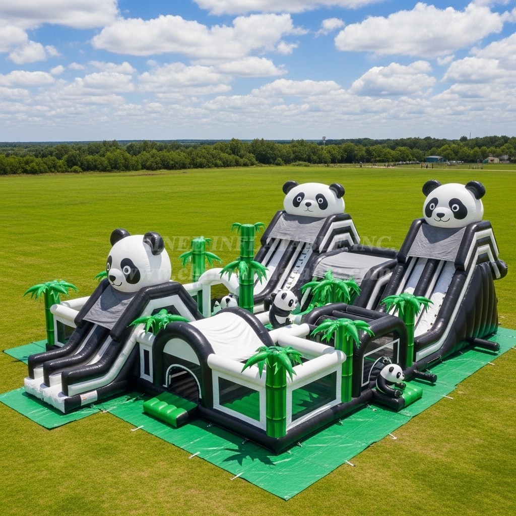 T6-6773 Panda Theme Inflatable Park