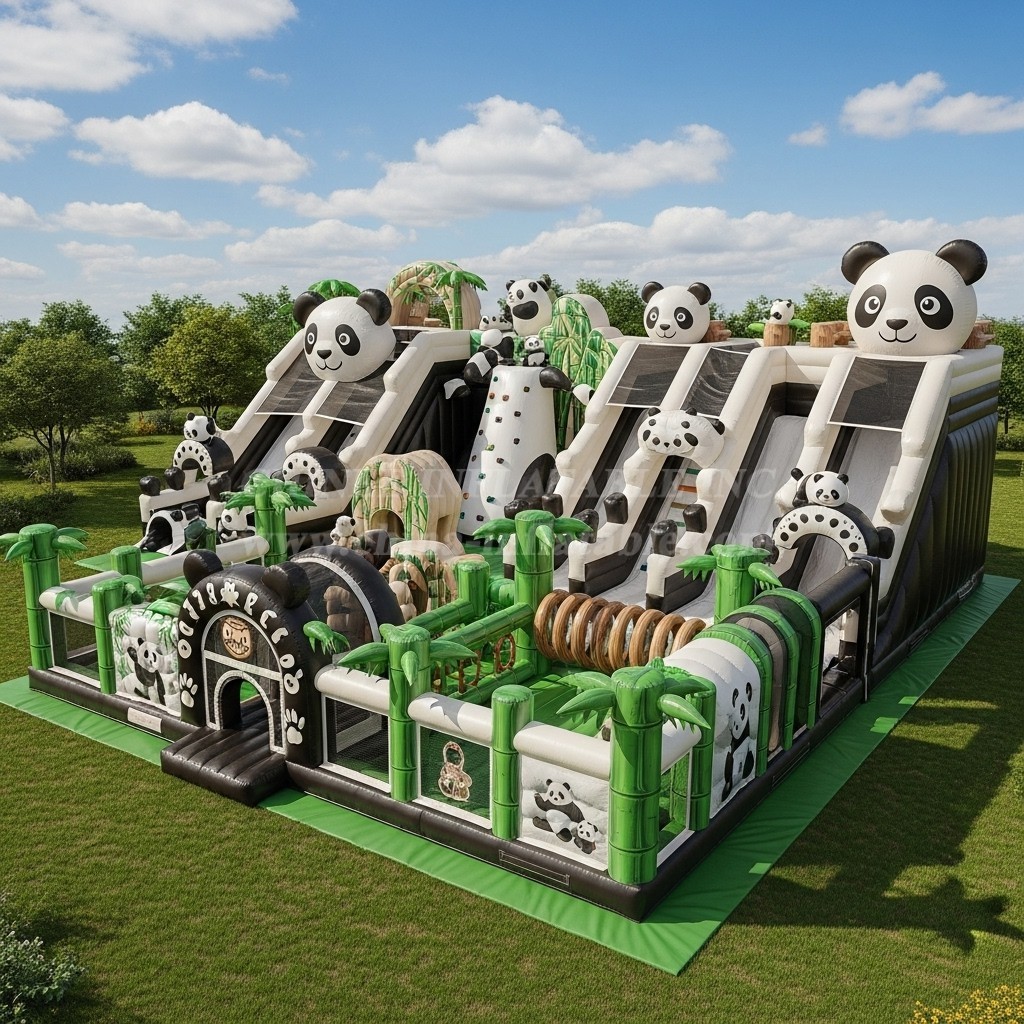 T6-6777 Panda Theme Inflatable Park