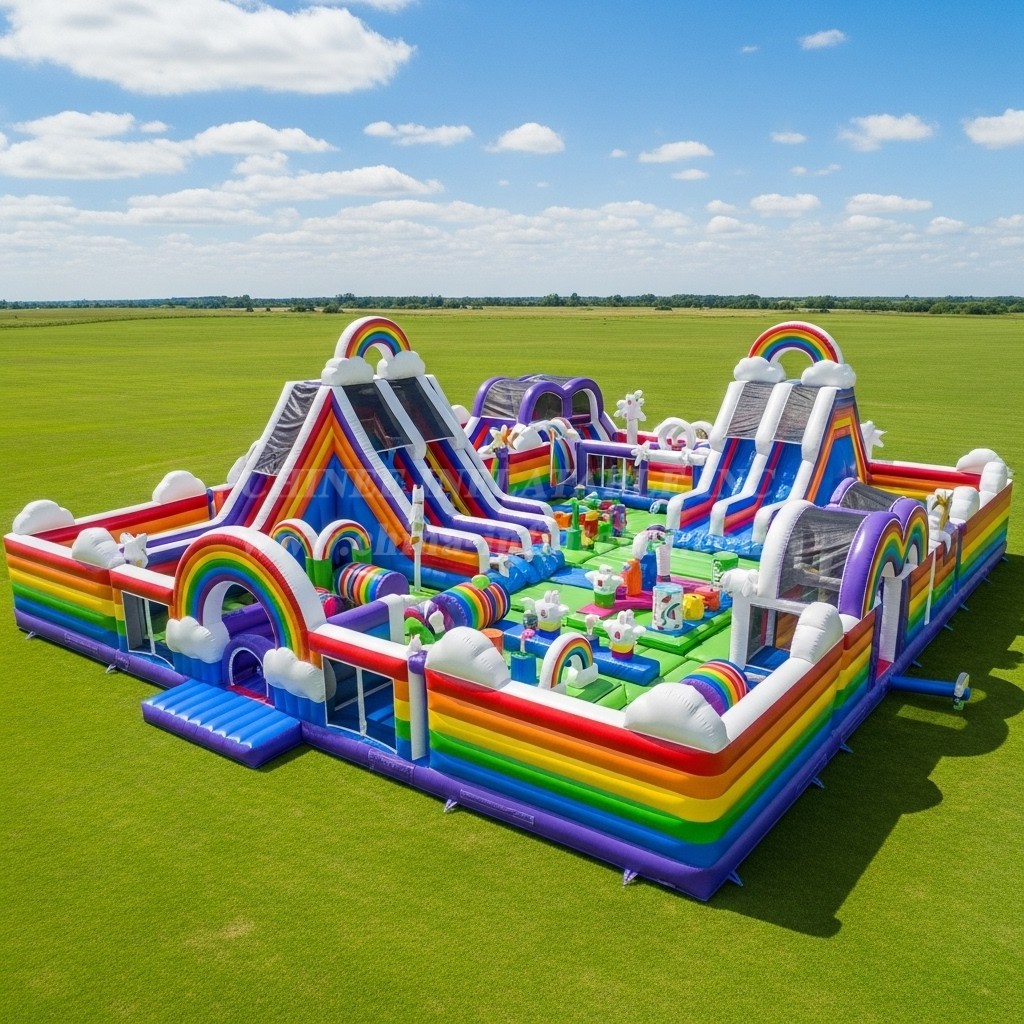 T6-6790 Rainbow Theme Inflatable Park