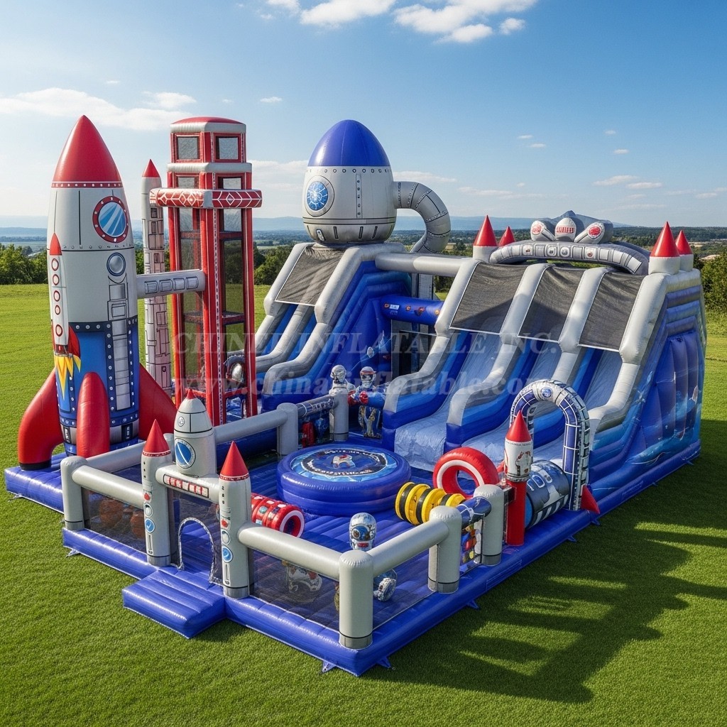 T6-6796 Rocket Theme Inflatable Park