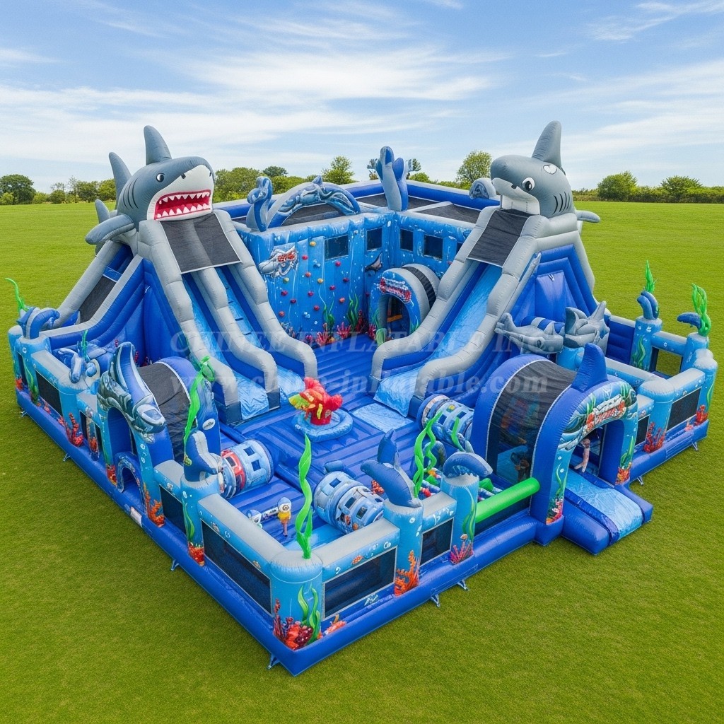 T6-6803 Shark Theme Inflatable Park