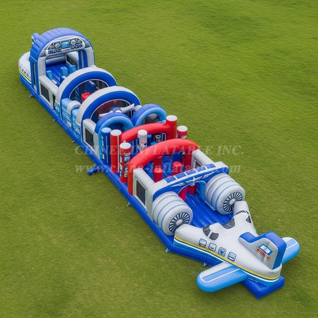 T7-3691 Airplane Theme Inflatable Obstacle Course