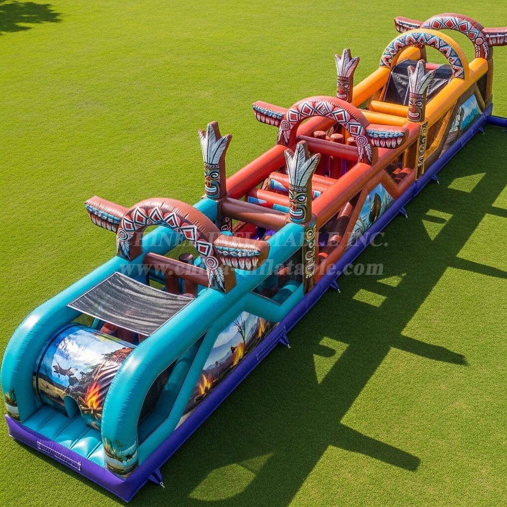 T7-3701 American Indian Theme Inflatable Obstacle Course