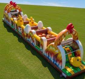 T7-3737 Chicken Theme Inflatable Obstacle Course