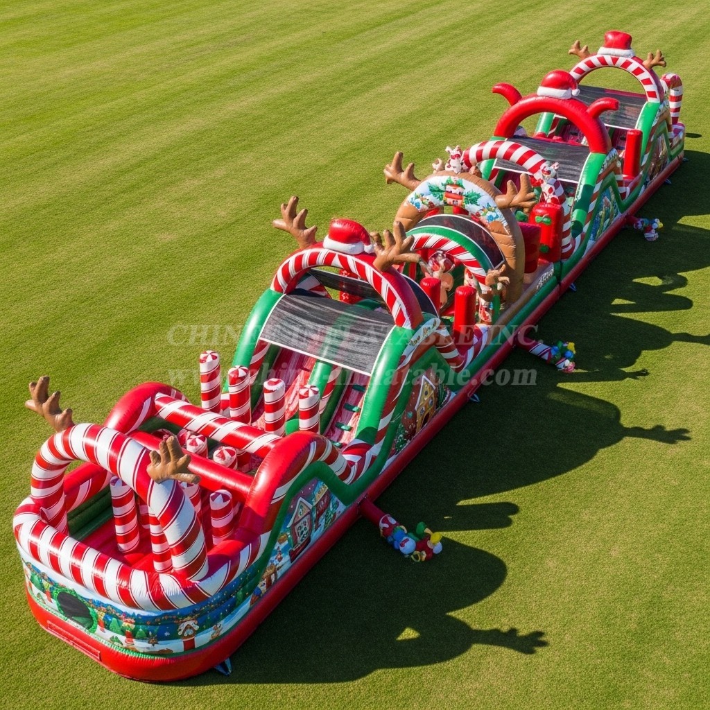 T7-3745 Christmas Theme Inflatable Obstacle Course