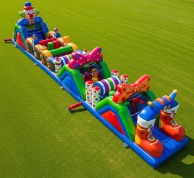 T7-3749 Clown Theme Inflatable Obstacle Course