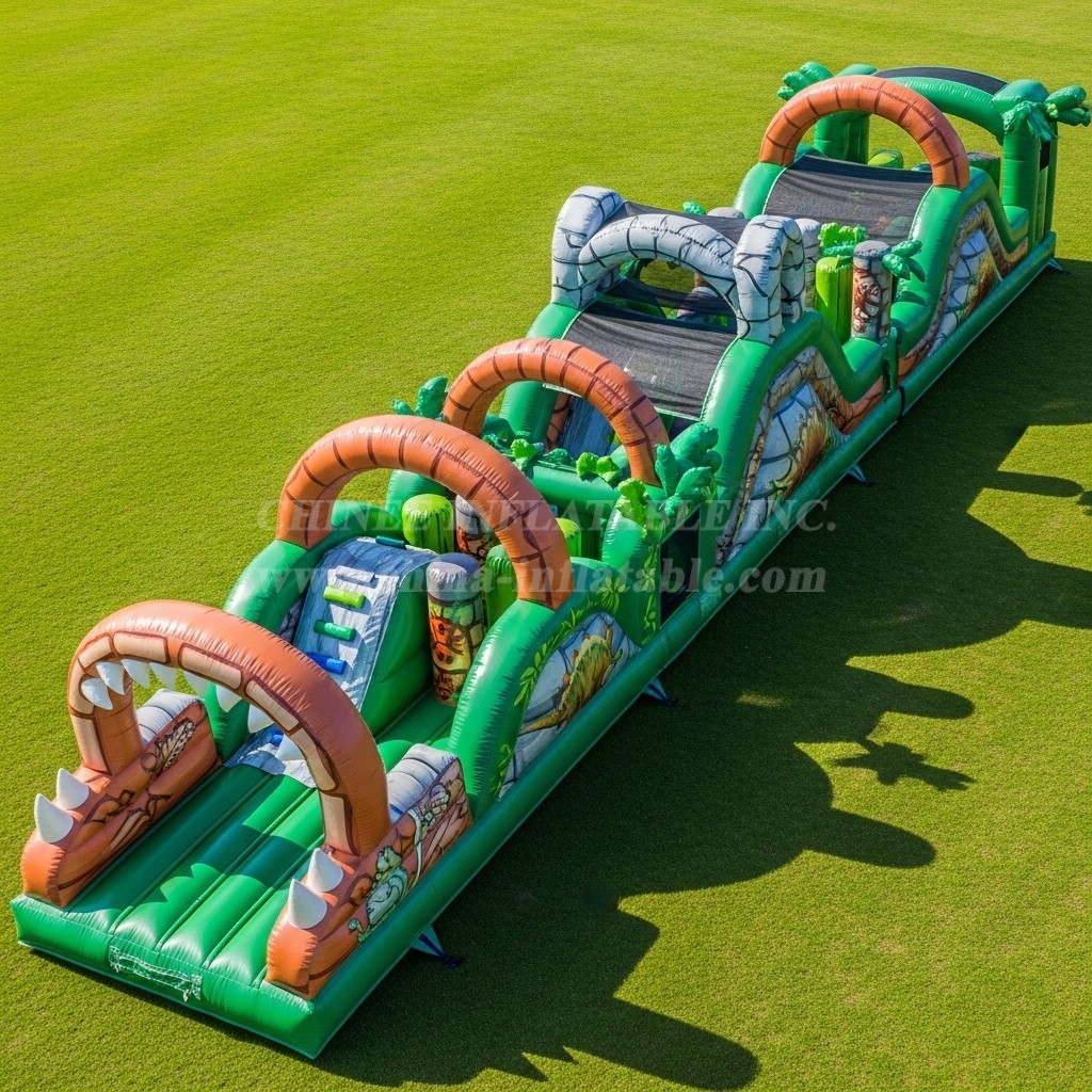 T7-3768 Dinosaur Theme Inflatable Obstacle Course