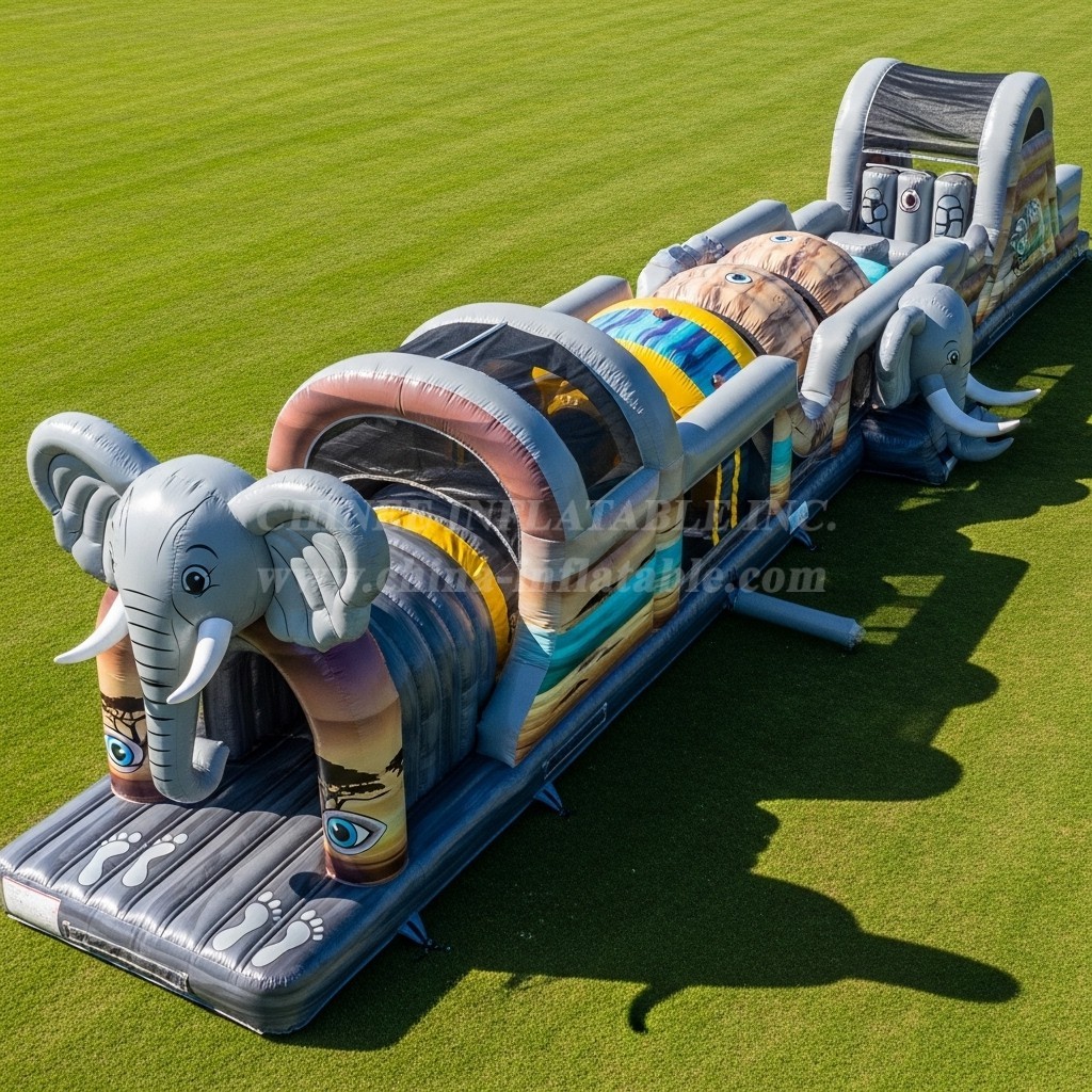 T7-3800 Elephant Theme Inflatable Obstacle Course