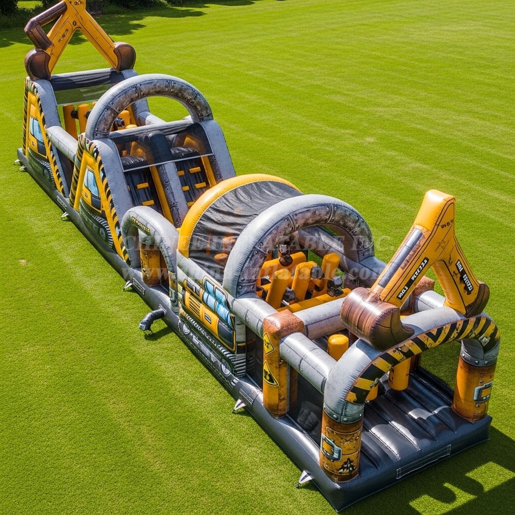 T7-3806 Excavator Theme Inflatable Obstacle Course