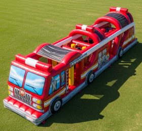 T7-3819 Firetruck Theme Inflatable Obstacle Course