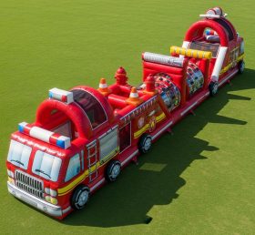 T7-3820 Firetruck Theme Inflatable Obstacle Course