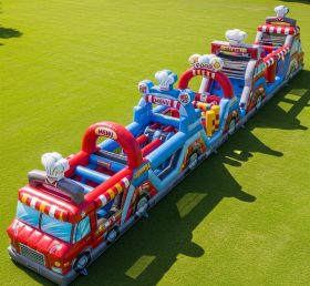 T7-3826 Food Trucks Theme Inflatable Obstacle Course