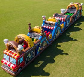T7-3827 Food Trucks Theme Inflatable Obstacle Course