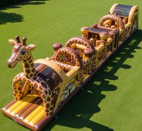T7-3834 Giraffe Theme Inflatable Obstacle Course