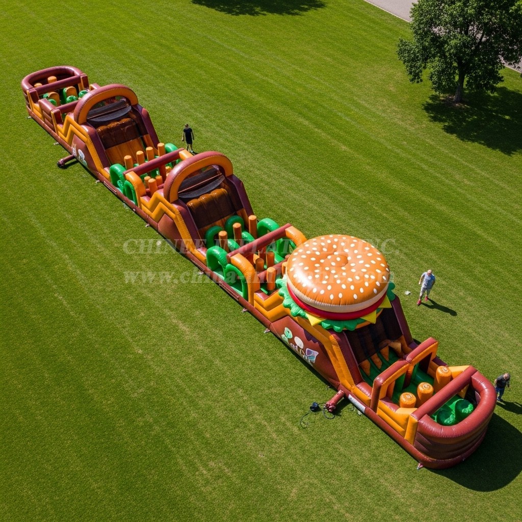 T7-3850 Hamburger Theme Inflatable Obstacle Course