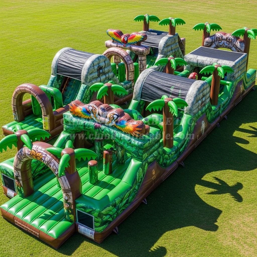 T7-3877 Jungle Theme Inflatable Obstacle Course