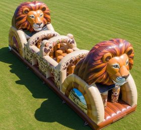T7-3890 Lion Theme Inflatable Obstacle Course