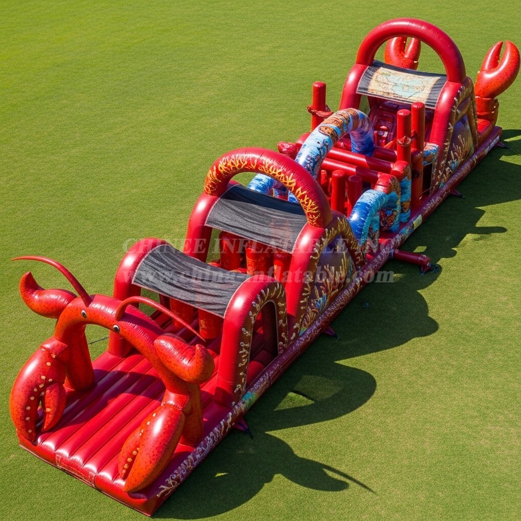T7-3895 Lobster Theme Inflatable Obstacle Course
