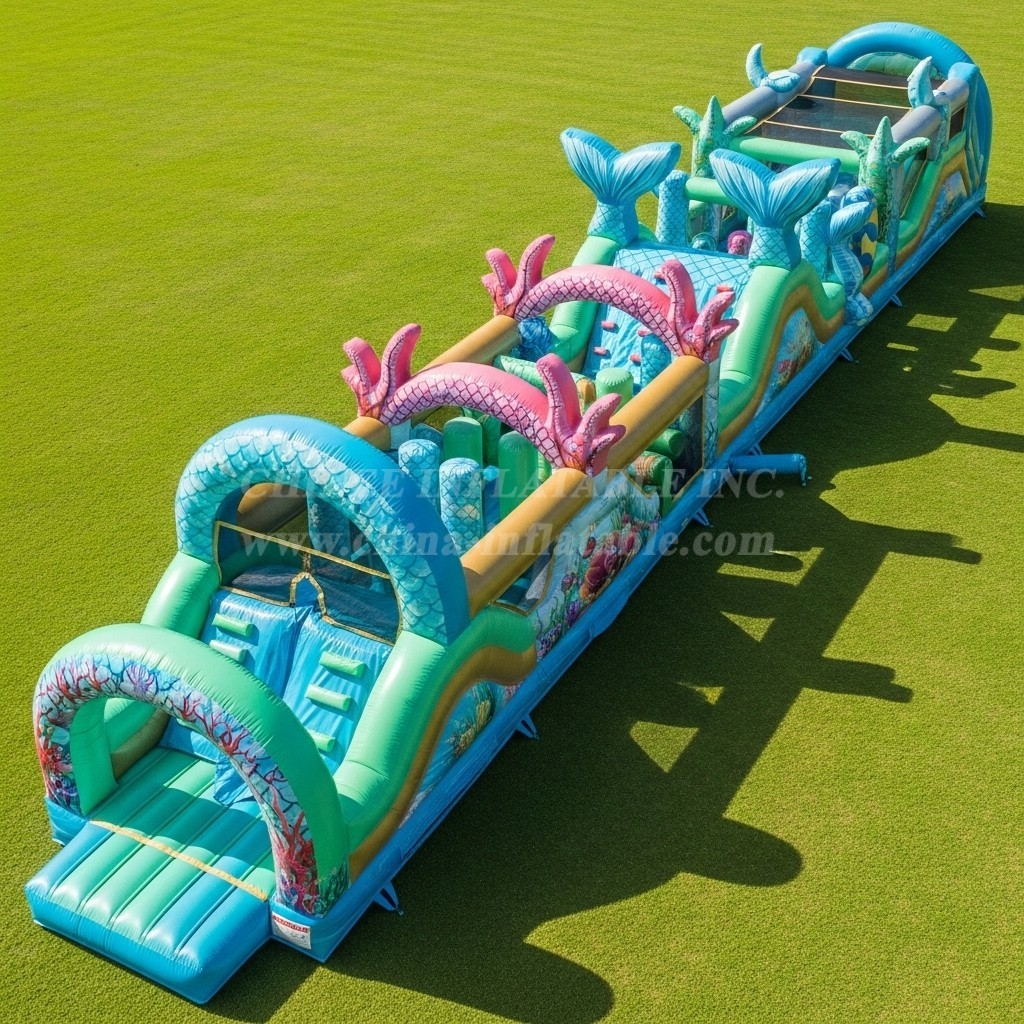 T7-3901 Mermaid Theme Inflatable Obstacle Course