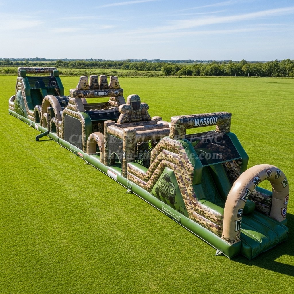 T7-3905 Military Style Theme Inflatable Obstacle Course