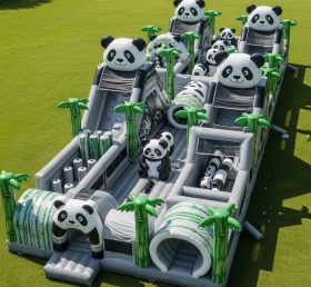 T7-3937 Panda Theme Inflatable Obstacle Course