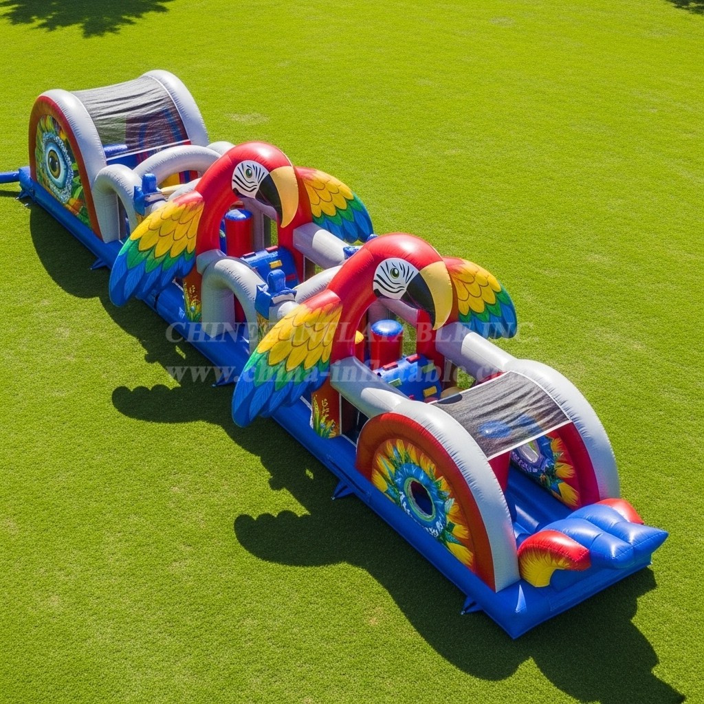 T7-3940 Parrot Theme Inflatable Obstacle Course