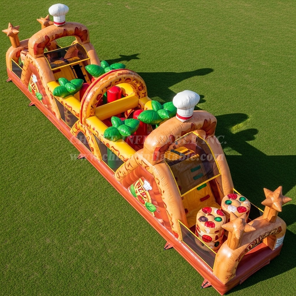 T7-3966 Pizza Theme Inflatable Obstacle Course