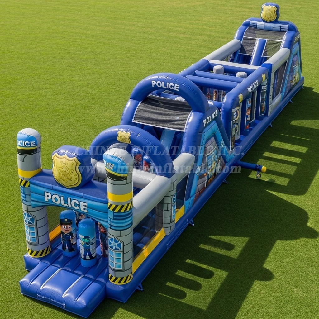 T7-3967 Police Station Theme Inflatable Obstacle Course