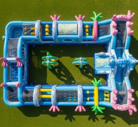 T7-3989 Seahorse Theme Inflatable Obstacle Course