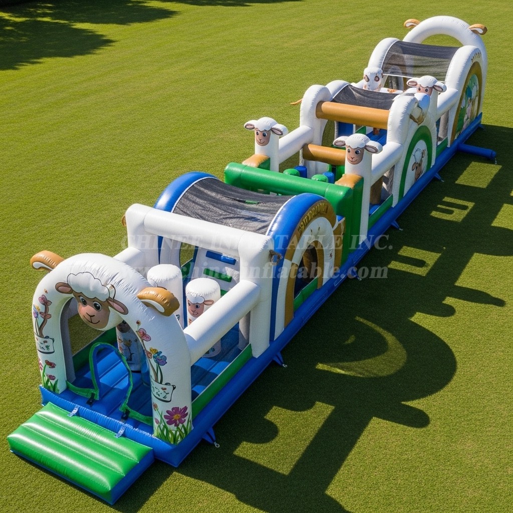 T7-3999 Sheep Theme Inflatable Obstacle Course