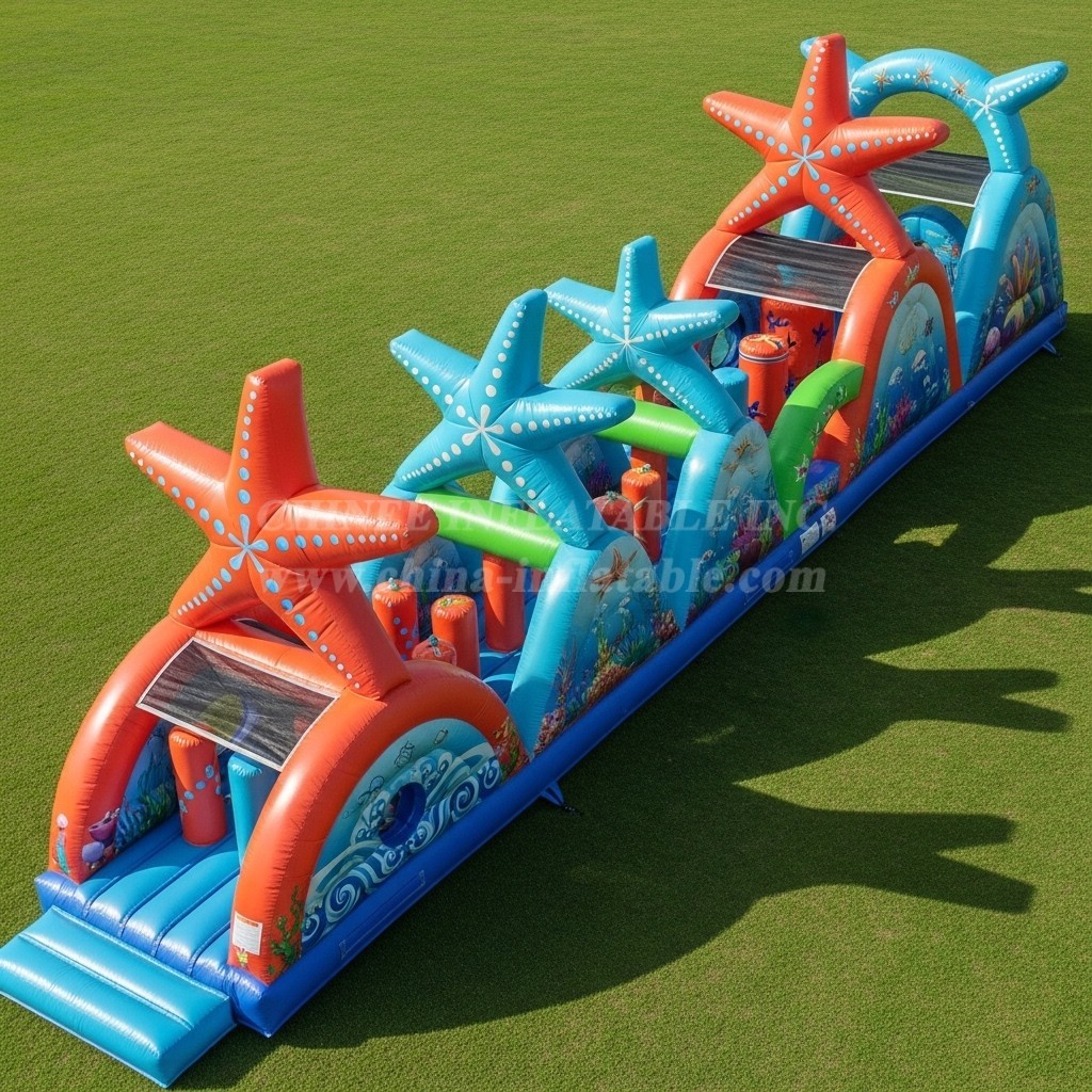 T7-4014 Starfish Theme Inflatable Obstacle Course