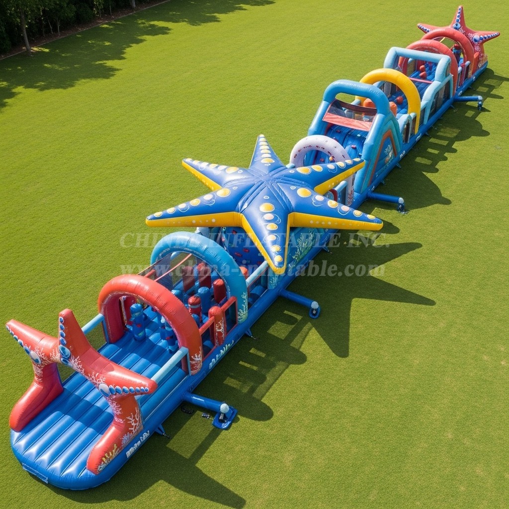 T7-4015 Starfish Theme Inflatable Obstacle Course