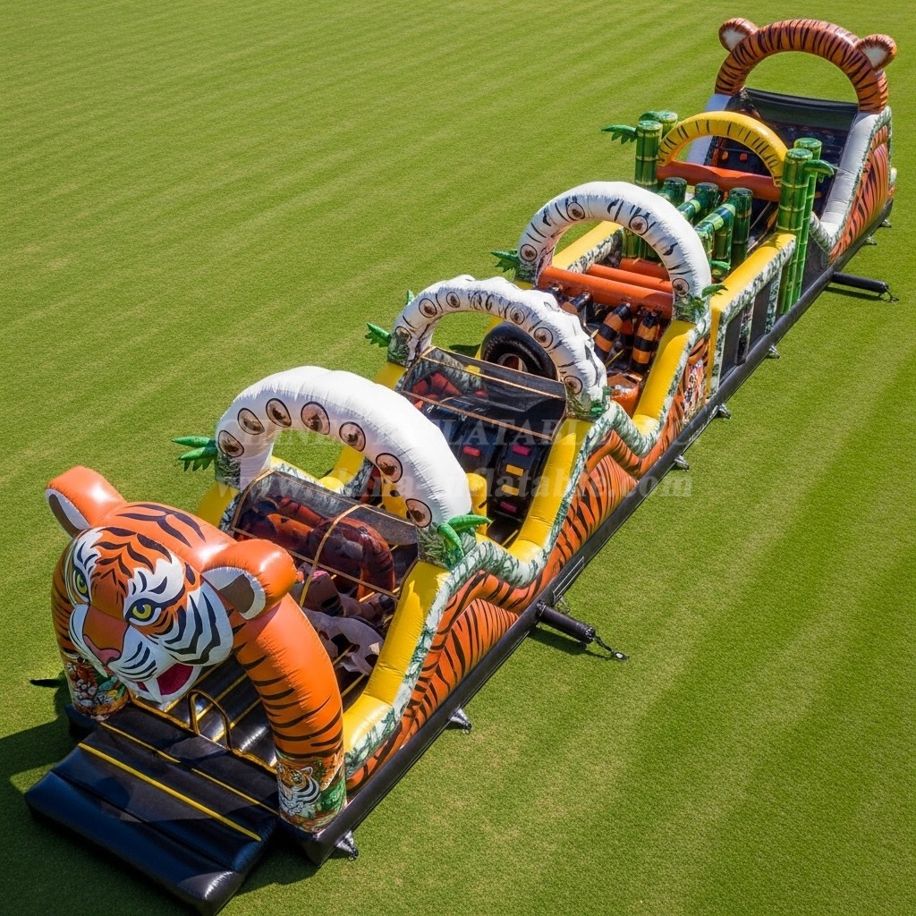 T7-4022 Tiger Theme Inflatable Obstacle Course