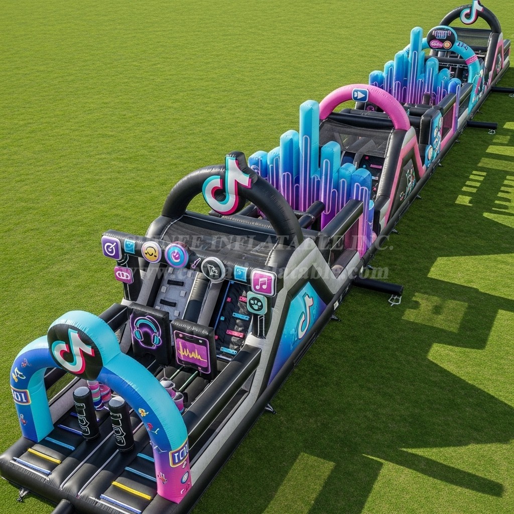 T7-4027 TikTok Theme Inflatable Obstacle Course