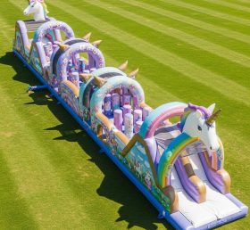 T7-4048 Unicorn Theme Inflatable Obstacle Course