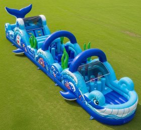 T7-4061 Whale Theme Inflatable Obstacle Course