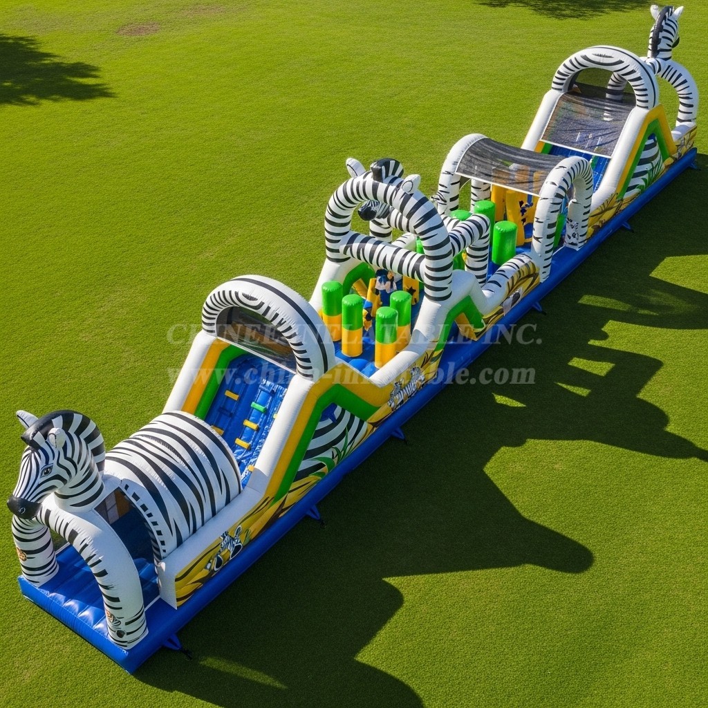 T7-4080 Zebra Theme Inflatable Obstacle Course