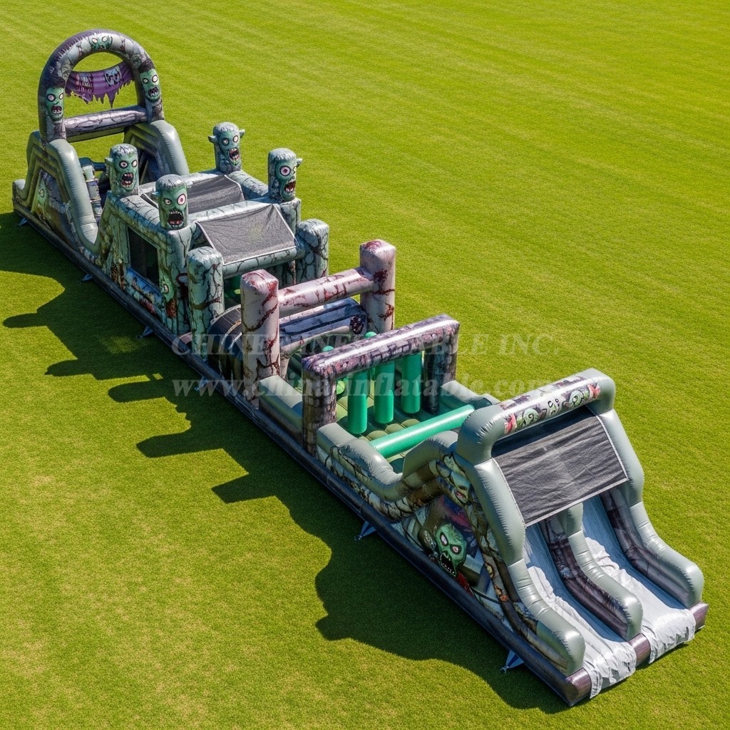 T7-4086 Zombie Theme Inflatable Obstacle Course