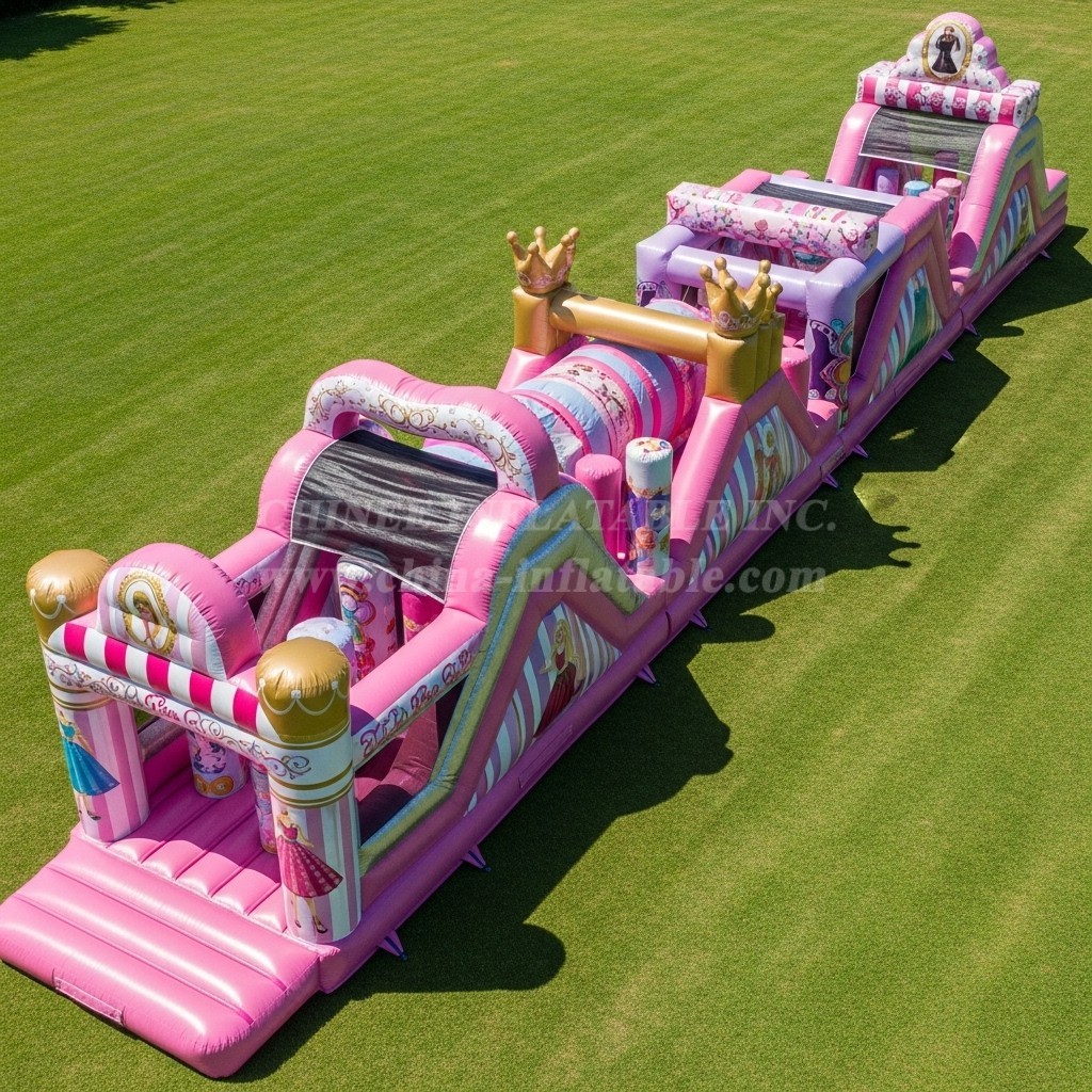 T7-4104 Barbie Theme Inflatable Obstacle Course