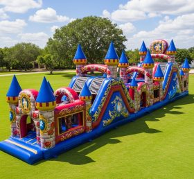 T7-4113 Beauty and the Beast Theme Inflatable Obstacle Course